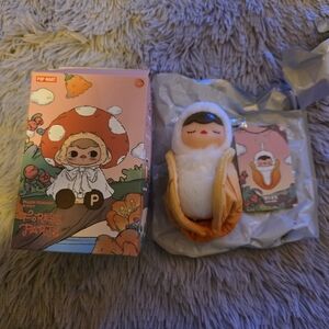 Pop Mart Forest Party Plush Pendant - Orange and White Leaf Baby